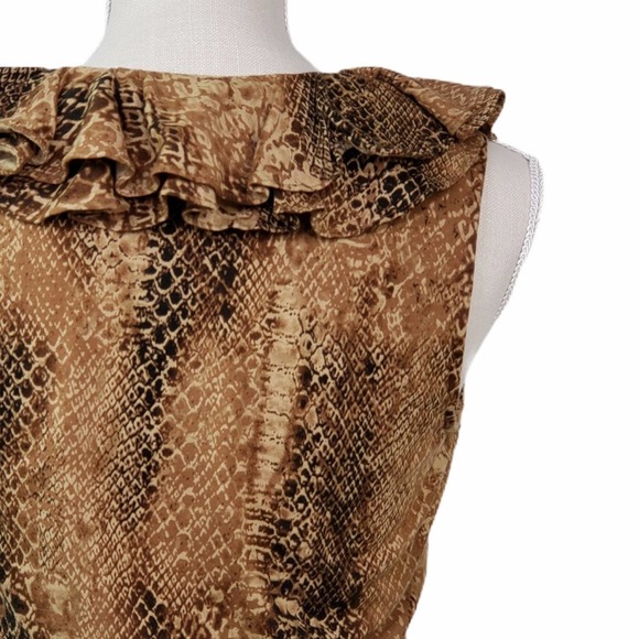 Lauren Ralph Lauren Ruffle Animal Print Top - Picture 7 of 10